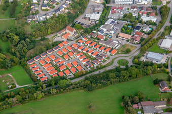 Vue aérienne de Parc résidentiel Alte Mühle 1-80 Flehingen à le quartier Flehingen in Oberderdingen dans le département Bade-Wurtemberg, Allemagne