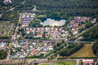 Vue aérienne de École d'équitation à le quartier Hagsfeld in Karlsruhe dans le département Bade-Wurtemberg, Allemagne