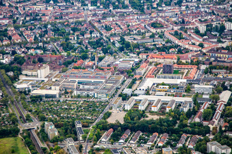 Photographie aérienne de Hôpital municipal Karlsruhe à le quartier Nordweststadt in Karlsruhe dans le département Bade-Wurtemberg, Allemagne