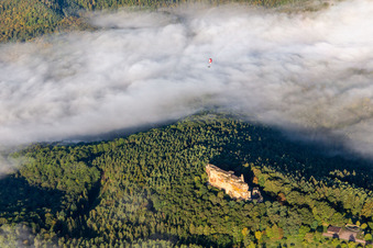 Image drone de Château Fort de Fleckenstein à Lembach dans le département Bas Rhin, France