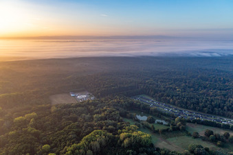 Vue aérienne de Station d'épuration à le quartier Altenstadt in Wissembourg dans le département Bas Rhin, France