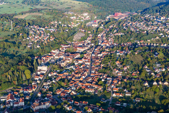Vue oblique de Niederbronn-les-Bains dans le département Bas Rhin, France