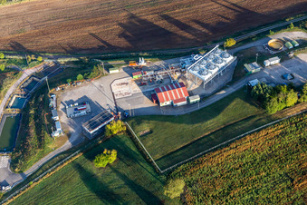 Vue oblique de EDF- Géothermie de Soultz sous Forêts à Soultz-sous-Forêts dans le département Bas Rhin, France