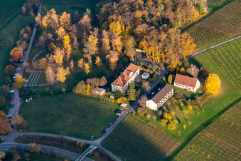 Vue aérienne de Mémorial de Keschde Buckel et du Palatinat Philipp Ehmer pour les victimes de la psychiatrie nazie à Klingenmünster dans le département Rhénanie-Palatinat, Allemagne
