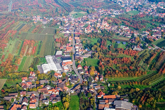 Vue aérienne de Vue sur le village à le quartier Mösbach in Achern dans le département Bade-Wurtemberg, Allemagne