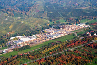 Vue aérienne de Scierie Hermann Keller à Achern dans le département Bade-Wurtemberg, Allemagne