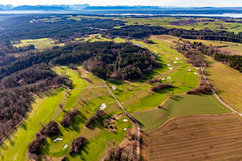 Vue oblique de Club de golf de Berkramerhof à le quartier Dorfen in Icking dans le département Bavière, Allemagne