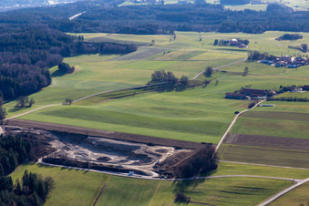 Vue aérienne de Münsing dans le département Bavière, Allemagne