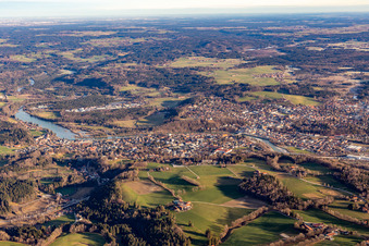 Vue aérienne de Bad Tölz dans le département Bavière, Allemagne