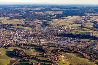 Vue aérienne de Bad Tölz dans le département Bavière, Allemagne