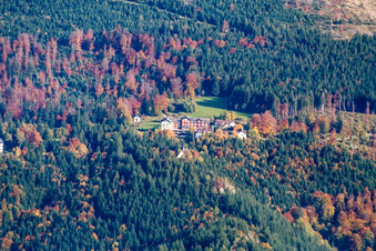 Vue aérienne de Hauteur de Bühler à le quartier Hof in Bühlertal dans le département Bade-Wurtemberg, Allemagne