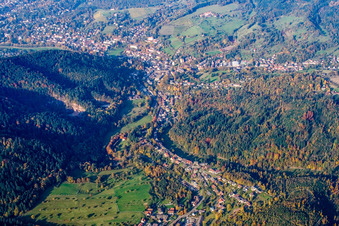 Vue aérienne de Lieu dans la vallée à le quartier Lichtental in Baden-Baden dans le département Bade-Wurtemberg, Allemagne