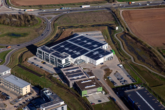 Vue aérienne de WEBTECH electronics GmbH à le quartier Queichheim in Landau in der Pfalz dans le département Rhénanie-Palatinat, Allemagne