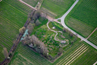 Vue aérienne de Climat ARBORETUM au printemps à Flemlingen dans le département Rhénanie-Palatinat, Allemagne