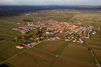 Vue aérienne de De l'ouest à le quartier Nußdorf in Landau in der Pfalz dans le département Rhénanie-Palatinat, Allemagne