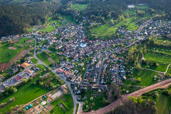 Vue aérienne de Du nord à le quartier Gossersweiler in Gossersweiler-Stein dans le département Rhénanie-Palatinat, Allemagne