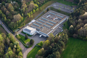 Vue aérienne de Usine de chaussures Lugina à Schwanheim dans le département Rhénanie-Palatinat, Allemagne