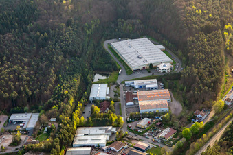 Vue aérienne de Schuhmacher Packaging GmbH à Hauenstein dans le département Rhénanie-Palatinat, Allemagne