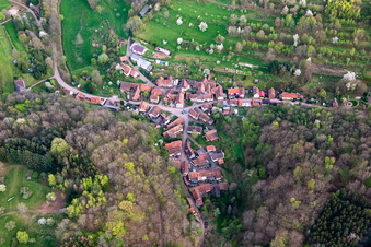 Vue aérienne de Du nord à Oberschlettenbach dans le département Rhénanie-Palatinat, Allemagne