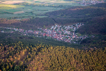 Vue aérienne de Du nord-ouest à Dörrenbach dans le département Rhénanie-Palatinat, Allemagne