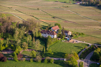 Vue aérienne de Mémorial du Palatinat pour les victimes de la psychiatrie nazie à l'hôpital palatin de psychiatrie et de neurologie « Landeck » à Göcklingen dans le département Rhénanie-Palatinat, Allemagne