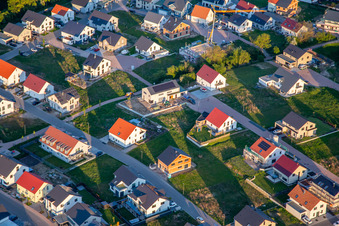 Vue aérienne de Sentier des roses et de la lavande à Kandel dans le département Rhénanie-Palatinat, Allemagne