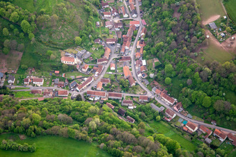 Vue aérienne de Lengelsheim dans le département Moselle, France