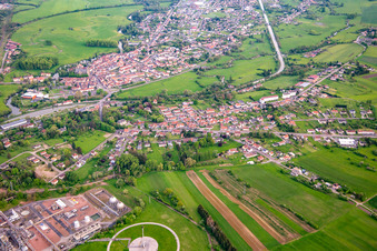 Vue aérienne de Sarralbe dans le département Moselle, France