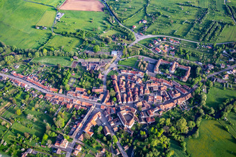 Vue oblique de Fénétrange dans le département Moselle, France