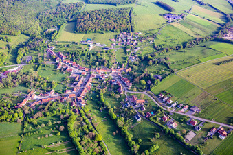 Vue aérienne de Burbach dans le département Bas Rhin, France