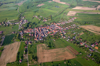 Vue aérienne de De l'est à Mackwiller dans le département Bas Rhin, France