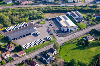 Vue aérienne de Staub Voyages, botek SAS à Petit-Réderching dans le département Moselle, France