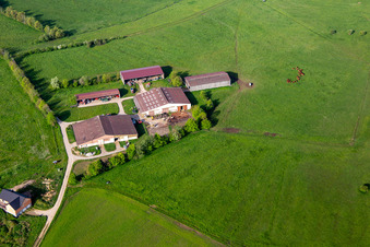 Vue aérienne de Ferme BERGWIESE à Petit-Réderching dans le département Moselle, France