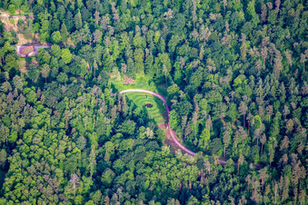 Vue aérienne de Site funéraire naturel de Trifelsruhe à Wernersberg dans le département Rhénanie-Palatinat, Allemagne