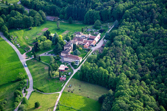 Vue aérienne de Hofgemeinschaft Josefshof, Gallowway, école forestière agricole gratuite Palatinat du Sud à Völkersweiler dans le département Rhénanie-Palatinat, Allemagne