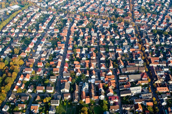 Vue aérienne de Albgaustr à le quartier Forchheim in Rheinstetten dans le département Bade-Wurtemberg, Allemagne