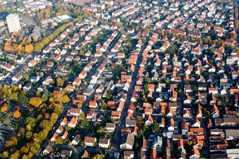 Vue aérienne de Albgaustr à le quartier Forchheim in Rheinstetten dans le département Bade-Wurtemberg, Allemagne