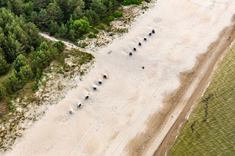 Vue aérienne de Plage pour chiens Trassenheide à Trassenheide dans le département Mecklembourg-Poméranie occidentale, Allemagne