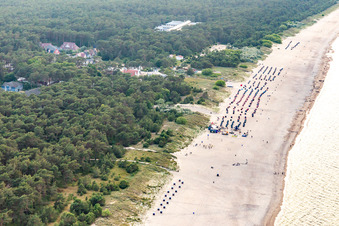 Vue aérienne de Plage à Trassenheide dans le département Mecklembourg-Poméranie occidentale, Allemagne