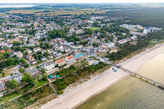 Vue aérienne de Plage de Zinnowitz à Zinnowitz dans le département Mecklembourg-Poméranie occidentale, Allemagne