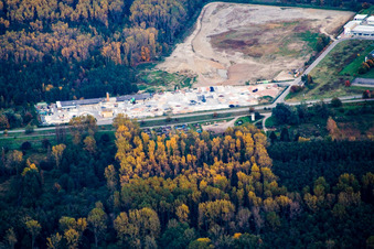 Entreprise de gravier de jardin, Badische Terrazzo Handelsgesellschaft mbH Huttenheimer Landstraße 2-6 à le quartier Neudorf in Graben-Neudorf dans le département Bade-Wurtemberg, Allemagne hors des airs