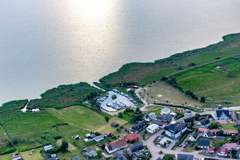 Vue oblique de Port de plaisance Loddin à l'Achterwasser à Loddin dans le département Mecklembourg-Poméranie occidentale, Allemagne