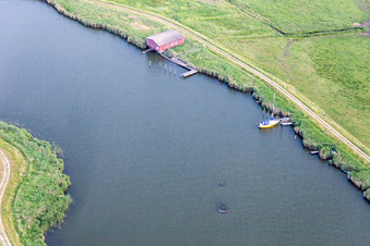 Vue aérienne de Jetée du port de pêche de Loddiner Höft à Loddin dans le département Mecklembourg-Poméranie occidentale, Allemagne