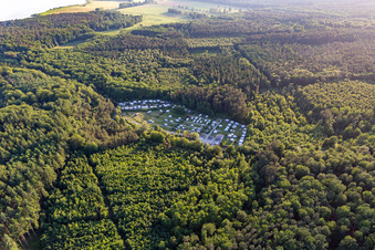 Vue aérienne de Camping en mer Baltique Bansin à le quartier Bansin in Heringsdorf dans le département Mecklembourg-Poméranie occidentale, Allemagne