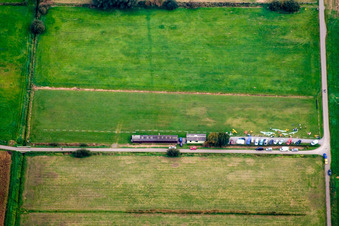 Vue aérienne de Aérodrome modèle à le quartier Graben in Graben-Neudorf dans le département Bade-Wurtemberg, Allemagne