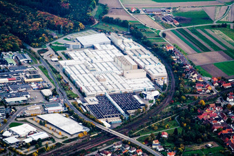 Vue d'oiseau de SEW-EURODRIVE GmbH & Co KG – Usine de fabrication et SCC Mécanique/Mécatronique à le quartier Graben in Graben-Neudorf dans le département Bade-Wurtemberg, Allemagne