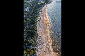 Vue aérienne de Plage sportive de Kaiserbäder à Heringsdorf dans le département Mecklembourg-Poméranie occidentale, Allemagne