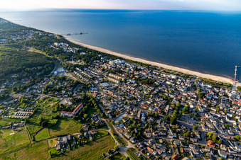 Vue aérienne de Vieille ville à le quartier Ahlbeck U in Heringsdorf dans le département Mecklembourg-Poméranie occidentale, Allemagne