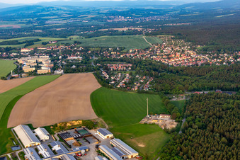 Vue aérienne de De l'ouest à le quartier Das Städtel in Olbersdorf dans le département Saxe, Allemagne