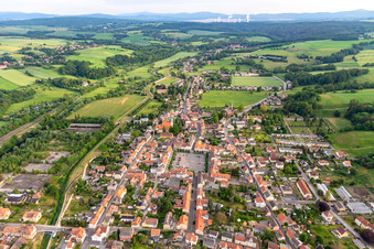 Vue aérienne de Du nord à Ostritz dans le département Saxe, Allemagne